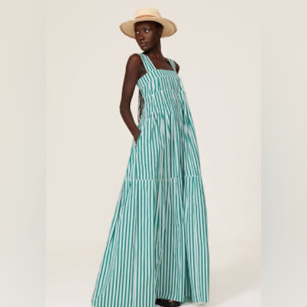 Plan C Striped Green Maxi Dress